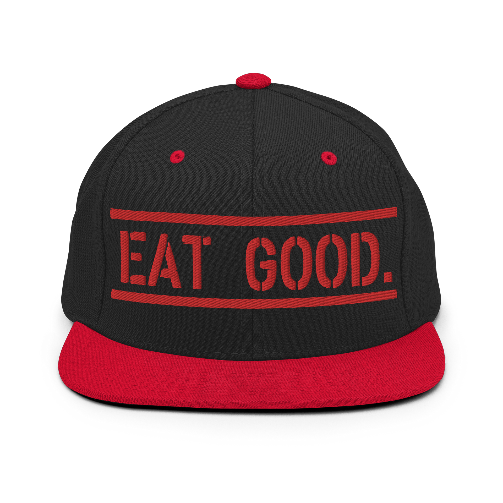 EG Red Snapback Hat Black/ Red